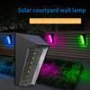 2шт светодиодные солнечные садовые фонари 7 цветов с изменением IP65 водонепроницаемый энергосберегающий настенный светильник для дорожки