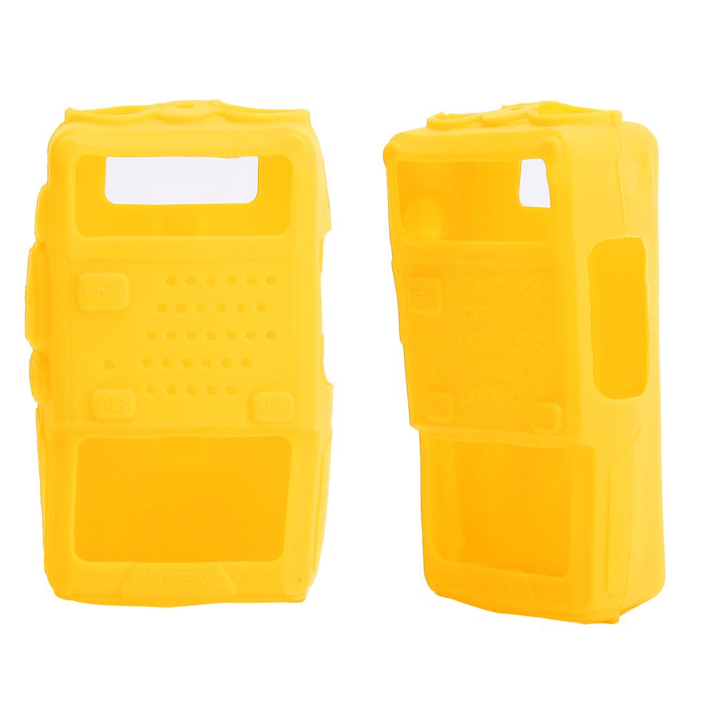 2PCS Mini Walky Talky Silicone Protective Soft Cover TwoWay Radio Protector for Baofeng UV5R(Yellow