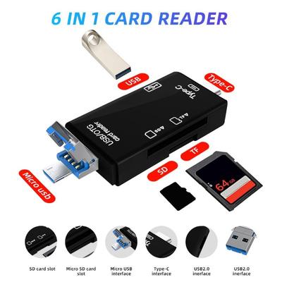OTG SD TF Card Reader Высокоскоростная передача Type-C USB 2.0 Адаптер для карт памяти Micro USB Plug and Play Для ноутбука Поддержка 512 ГБ