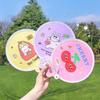 Cartoon Folding Fans Round Beach Lawn Hand Fan Flying Disc Fans  For Beach Lawn