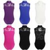 Kids Girls Turtle Neck Lace Sleeveless Ballet Gymnastics Leotard Jumpsuit Dancewear