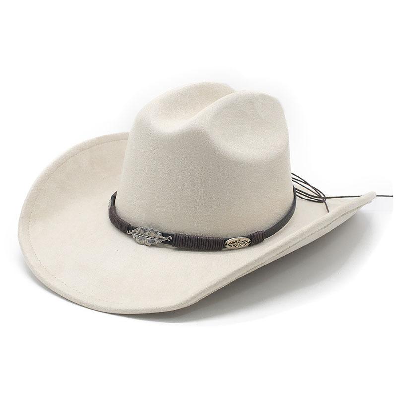 New ethnic style men's and women's western cowboy hats American suede jazz top hats
