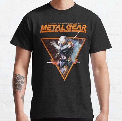2025 Классический Metal Gear Solid 2: SONS OF LIBERTY Остров Создатель Мужская однотонная змея Лиса Охотничья игра Хлопок Круглый вырез Футболка