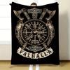 Vintage flannel blanket Viking pattern is soft and comfortable for camping sofa bed and office blanket decoration