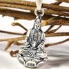 Ожерелье с подвеской Авалокитешвара для мужчин, ювелирные изделия, ожерелье из стерлингового серебра 925 пробы, может быть открыто, Бодхисаттва с буддийскими Писаниями