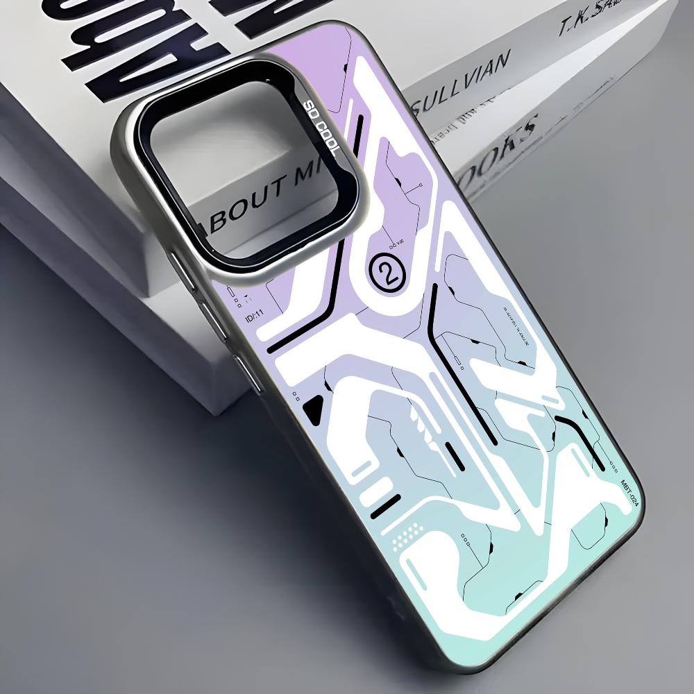Крутой Мех Механический Кибер Чехол Для Телефона Для iPhone 16 15 14 13 12 11 Pro Max Серый Черный Матовый Лазерный Металлик Аврора Funda