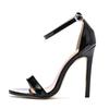 Summer Women's Sexy Black Dress Sandals 11CM High Heel Lady Party Shoes Plus Big Size