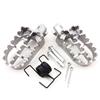 Aluminum Motorcycle Wide Fat Foot Pegs Footrest Pedal Silver For Dirt Bike 8mm