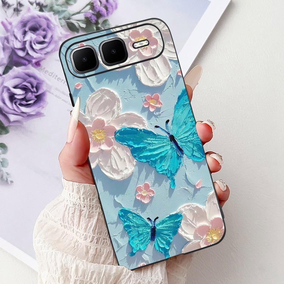 For Infinix Smart 10 Plus Case X6725B Stylish Butterfly Painted Cover Soft Silicone Case For Infinix Smart 10 Smart10 X6725 Bags