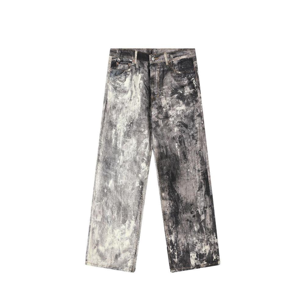 Новые мешковатые джинсы с 3D-принтом в виде цепочки для мужчин и женщин, повседневные мешковатые прямые джинсовые брюки, широкие джинсы Y2K