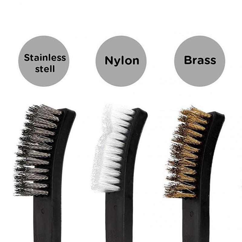 7 шт. многоцелевой инструмент для чистки автомобиля, аксессуары со стальной проволочной нейлоновой щеткой и нейлоновыми крючками для чистки