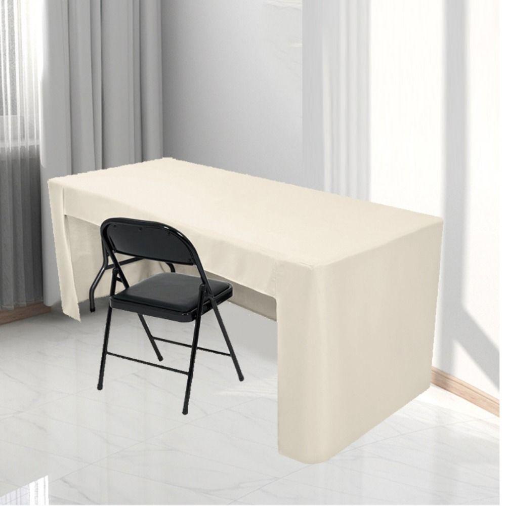 6FT Stretch Tablecloth Solid Color Spandex Rectangular Table Skirts Wrinkle Resistant Practical Sign-In Table Cloth