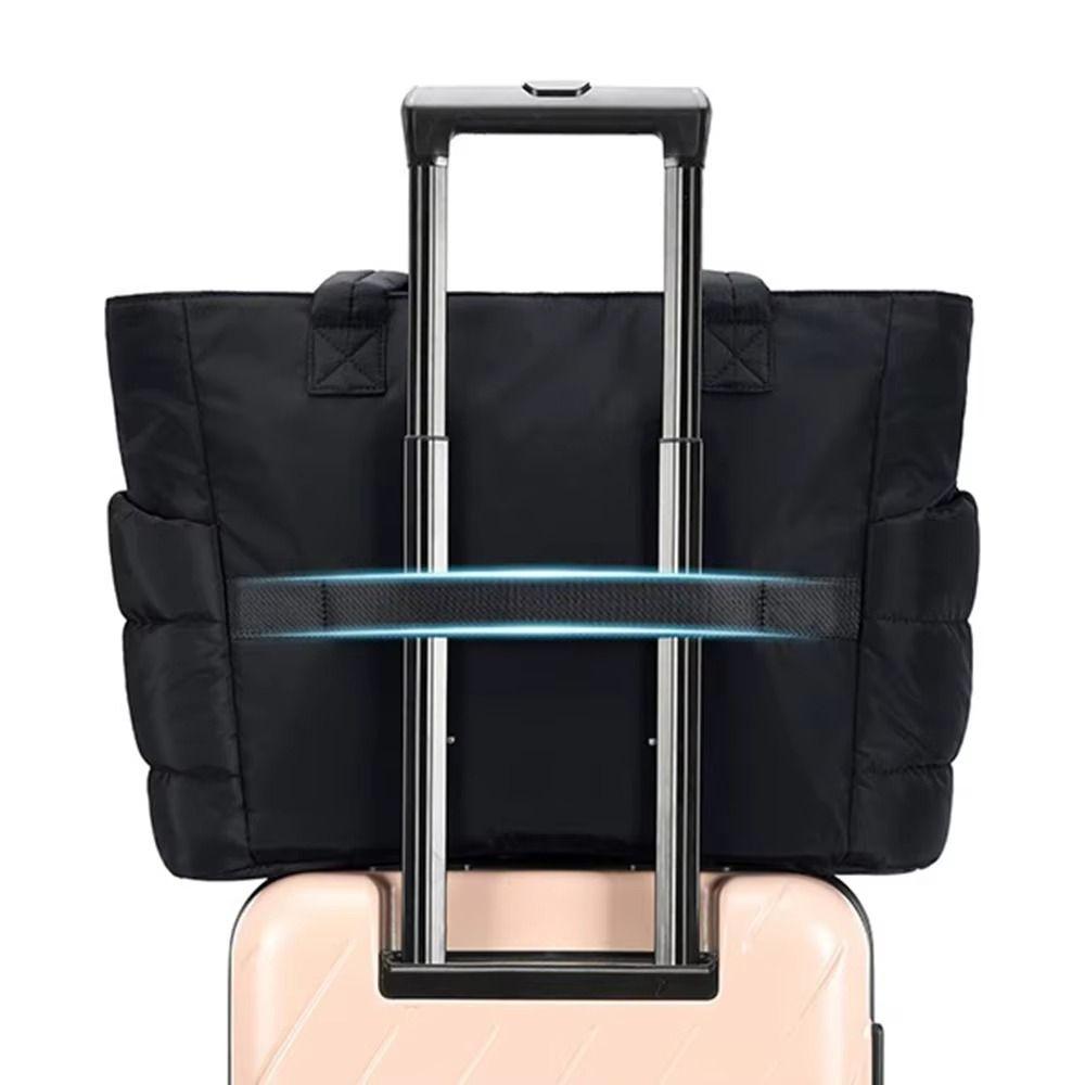 Сумка-тоут большой вместимости с хлопковой подкладкой, легкая стеганая сумка-тоут, дорожная сумка, ручная сумка, унисекс