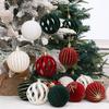 6 Pcs Christmas Balls Glitter Flocked Hanging Ball Hollow Ball Reusable Shatterproof Xmas Ball for Christmas Tree Home Parties Decor ARI