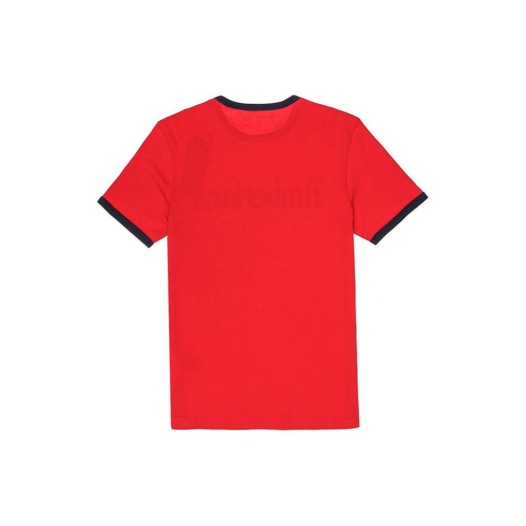 Timberland Футболка с коротким рукавом и круглым вырезом с буквенным принтом, мужская, красная A2B86P92