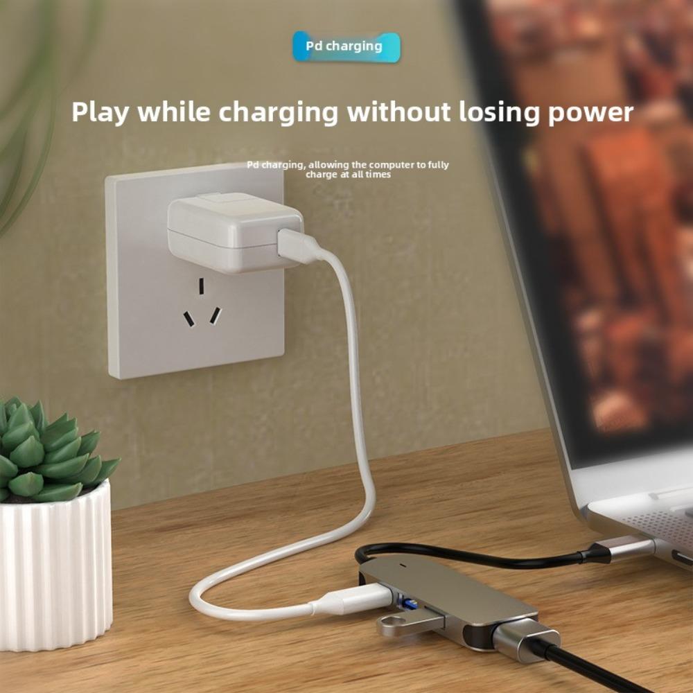 4 в 1 USB-концентратор типа C, док-станция с несколькими портами для ноутбука, ПК, MacBook, расширение возможностей подключения