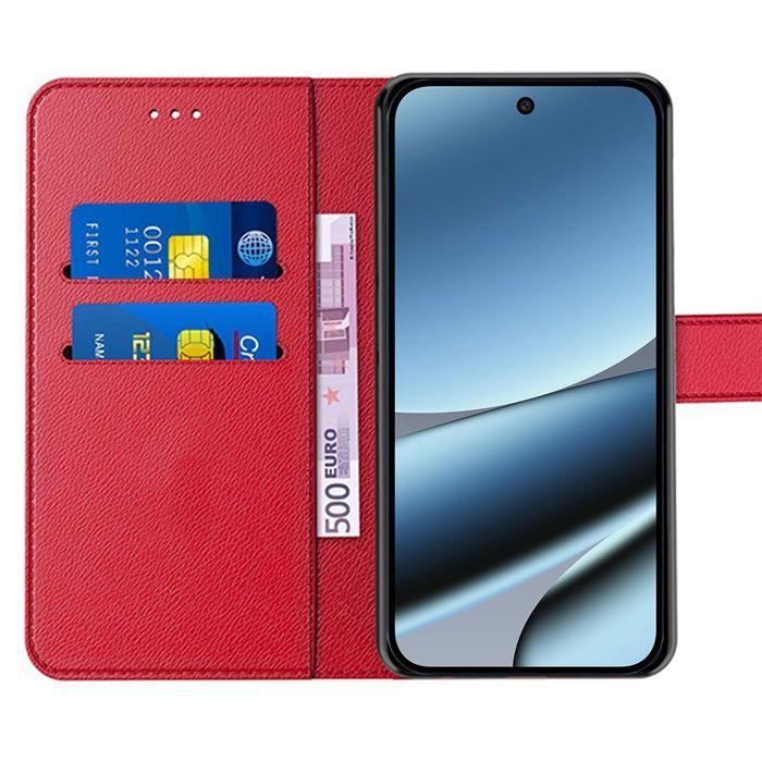 Coque de Protection - E.F.Connection - pour Google Pixel 10 Pro XL - Antichoc Synthécuir Rouge - 2 Vitres