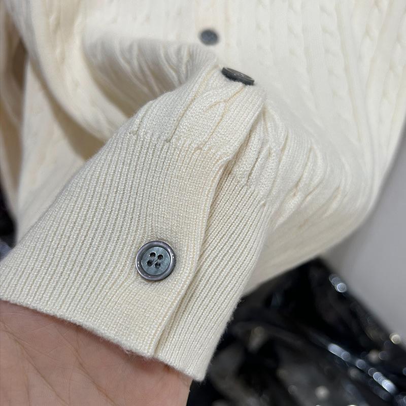 Вязаный кардиган с вышивкой в виде пони в стиле «старые деньги» для женщин, осень, зима, ранняя весна, винтажный красный белый свитер с круглым вырезом, куртка