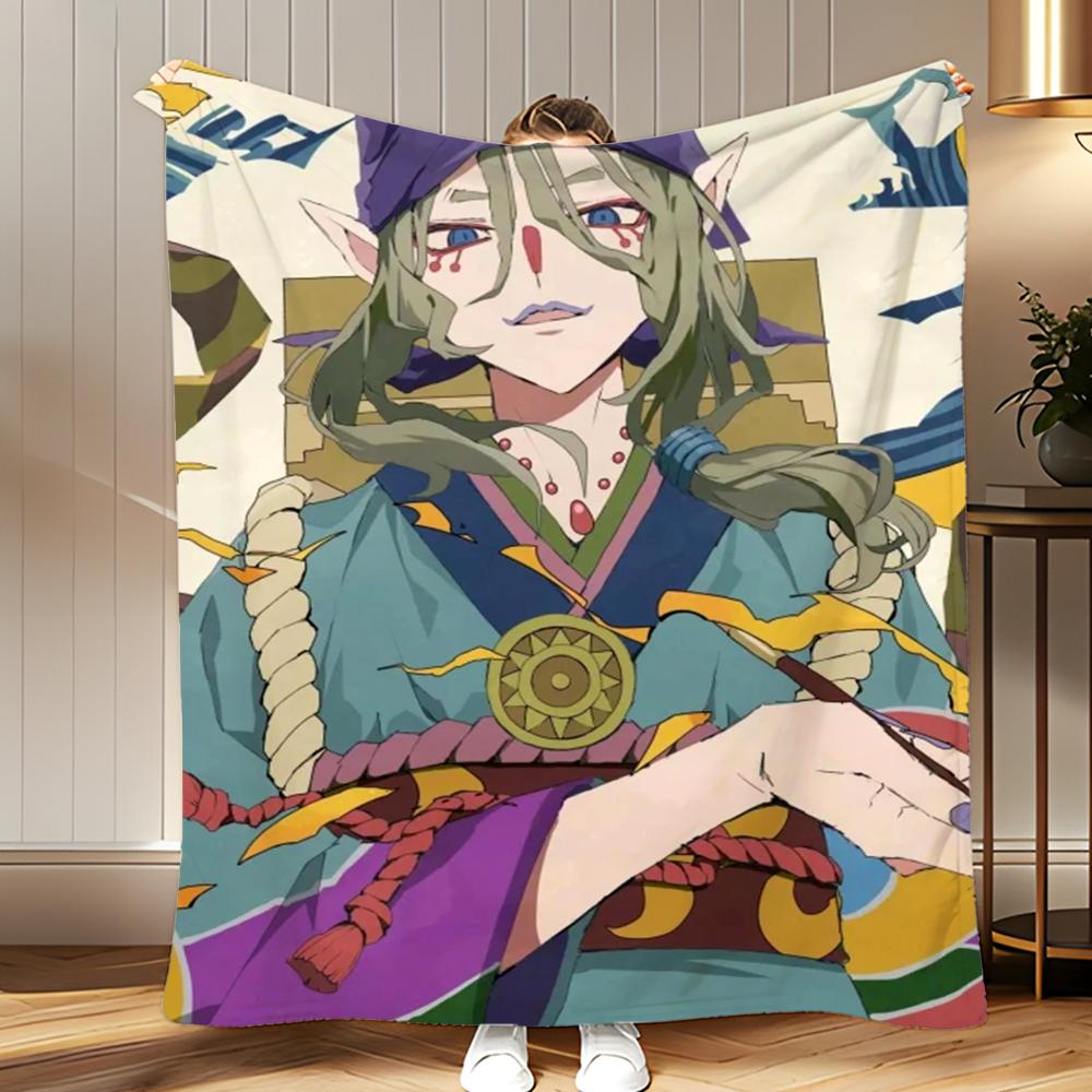 classic anime Mononoke Throw Soft Coral Fleece Blanket 310gsm Fluffy Warm Throw for Sofa Bed Couch Bedroom Decor