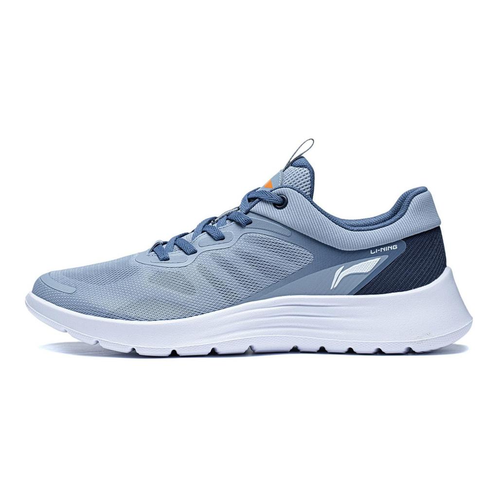 Li Ning Текстиль Light Feather, Амортизация TPU, Нескользящая, Износостойкая, Низкие, Беговые кроссовки, Мужские, Синие, ARST019-4