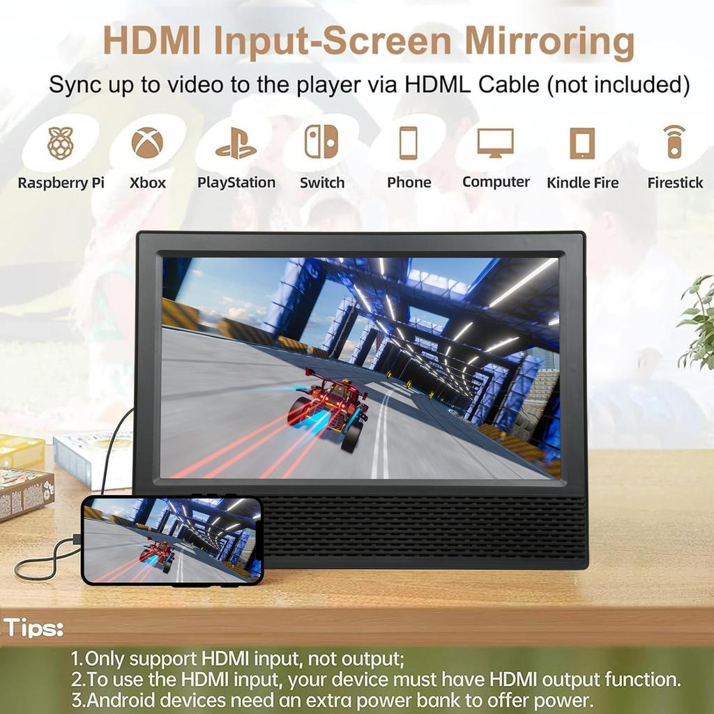 14-inch ATSC Digital TV Player Portable Car TV Television Multimedia Player FM Radio with Remote