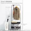 Mobile Freestanding Metal Clothes Rack with Shoe Shelf, Black