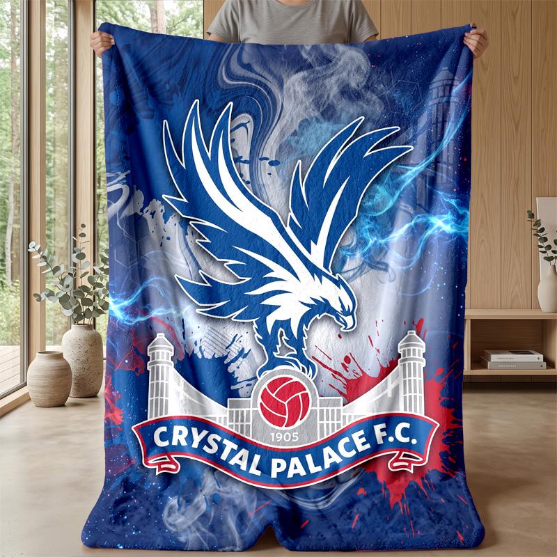 Crystal Palace Football Print Flannel Blanket, Soft Warm Lightweight Throw Blanket for Sofa Bed Camping