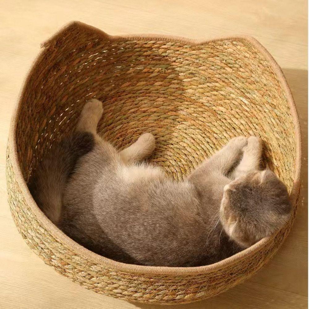 Breathable Pet Bed Handmade Cat Sleeping House New Braided Cat Bed for Cats and Dogs
