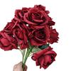 Искусственная роза 10 головок Устойчивый к УФ-лучам Искусственный шелковый цветок День святого Валентина Свадебная вечеринка Настольное украшение Центральный элемент DIY Ваза Искусственный цветущий декор