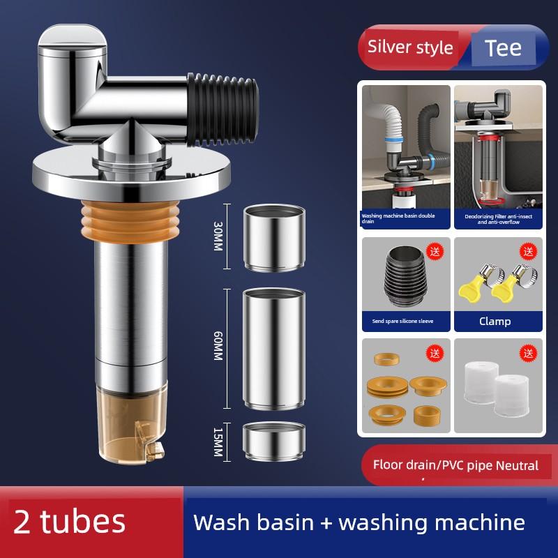 Washing Machine Floor Drain Neutral Sewer Deodorizing Filter Handy Gadget Toilet Balcony Floor Drain FAULT Drainage Pipe Water Drainer Tee