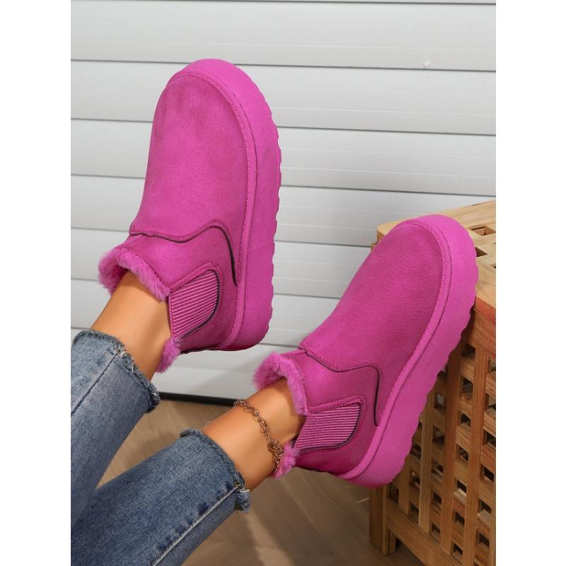 Женские осенне-зимние новые европейские и американские однотонные хлопковые ботинки большого размера, слипоны, нескользящие, сохраняющие тепло, повседневные, педали, зимние ботинки