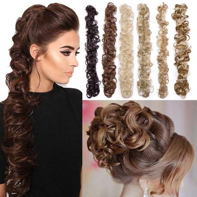Резинка для волос Messy Bun Scrunchie, пушистый конский хвост, вьющиеся волосы, nScrunchy Updo, пончики-шиньоны для женщин