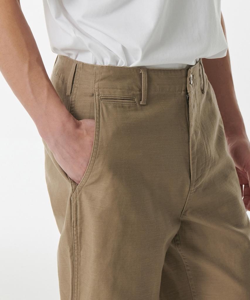 MUSINSA STANDARD Back Satin Tapered Officer Pants [Sand Beige]