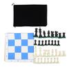 19.7 Inch Chess Game Set Plastic 32 Chess Pieces Chessmen with PU Blue White Grid Chessboard and