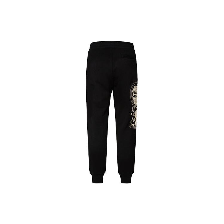 EVISU Knitted Sweatpants Men's Black Moderate Cuffed Pants 2EAHTM2SP352XXCT