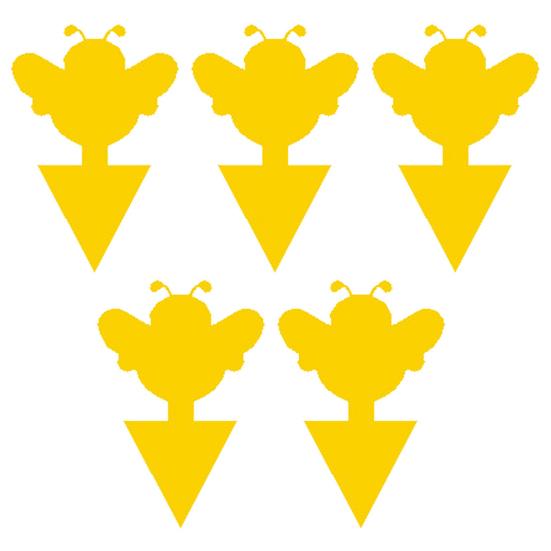 5 шт., ловушка для мух, липкая двусторонняя сильная липкость, желтая ловушка для мух в форме бабочки, бумажная липкая доска для тли и сада