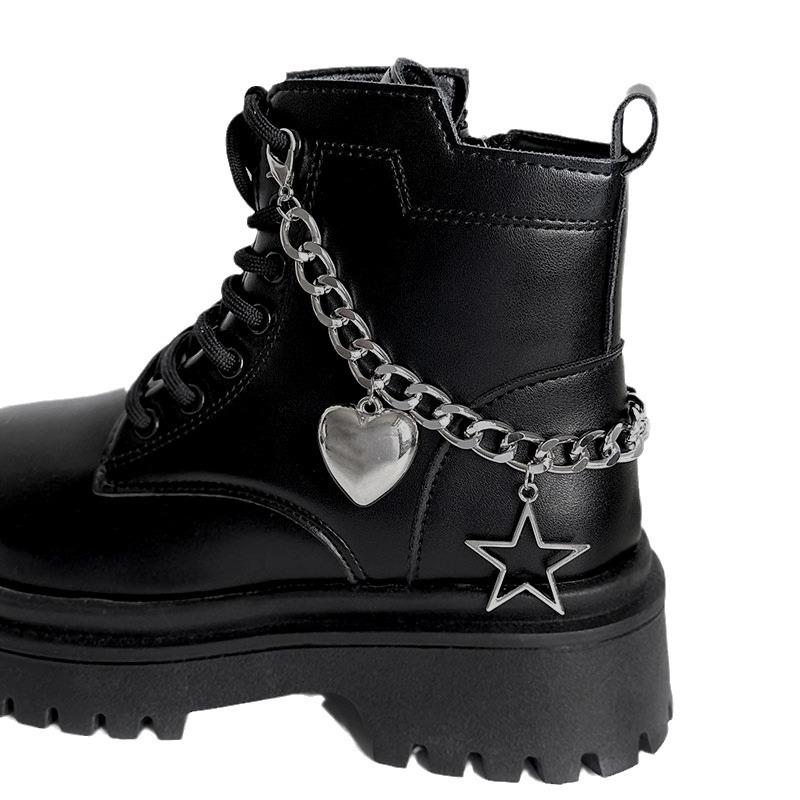 3D Подвеска в виде сердца и звезды - Универсальная алюминиевая обувная цепочка