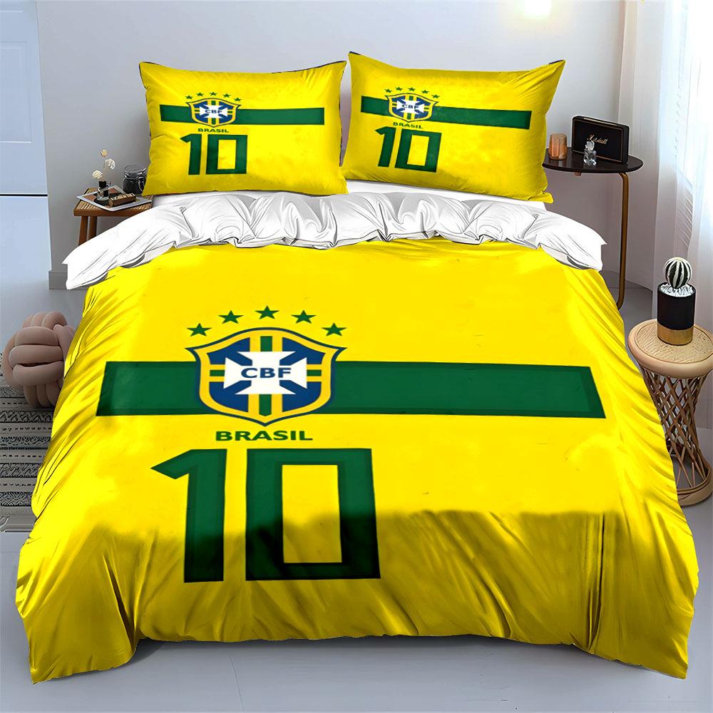 Brazilian crest and number. Bedding sets Duvet cover sets Duvet covers Pillowcases(1 * Duvet Cover 2 * Pillowcases, without duvet insert)