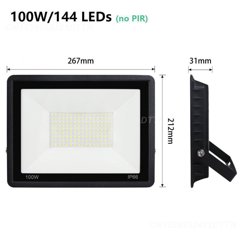 Floodlight 220v White Led Pir Motion Sensor 10w / 20w / 30w / 50w / 100w Durable For Outdoors Wall Hot Garden Spotlight 2024