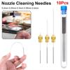 10Pcs 0.2mm 0.25mm 0.3mm 0.35mm 0.4mm Drill Nozzle Cleaning Needles Clean Tool  For V6 MK8 Nozzle