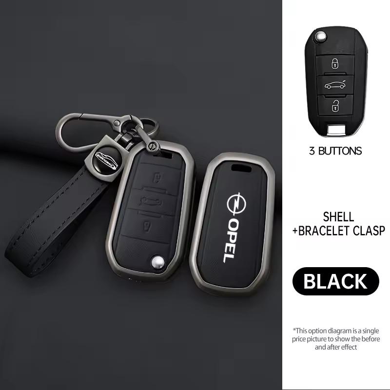 Zinc Alloy Leather Car Remote Key Cover Case Shell For Opel Mokka Corsa Astra Combo Grandland Insignia Frontera Accessories