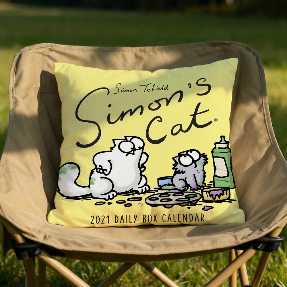 Kawaii SSimons Cat Cushion Cover Soft Reversible Durable Pillow Cover MultiScene Use for Home Car Daily Comfort