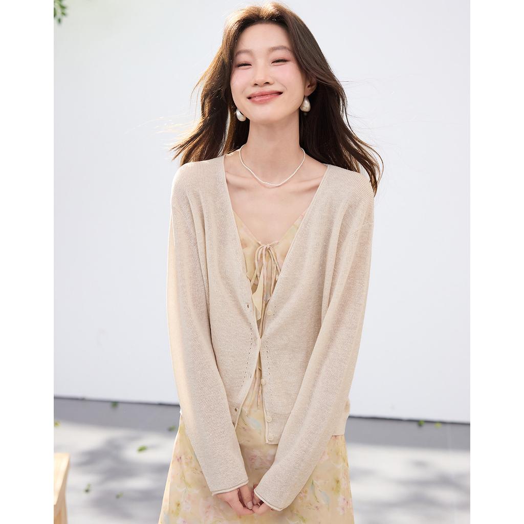 82% Lyocell premium exterior cardigan, 2026 spring and summer new casual knitwear