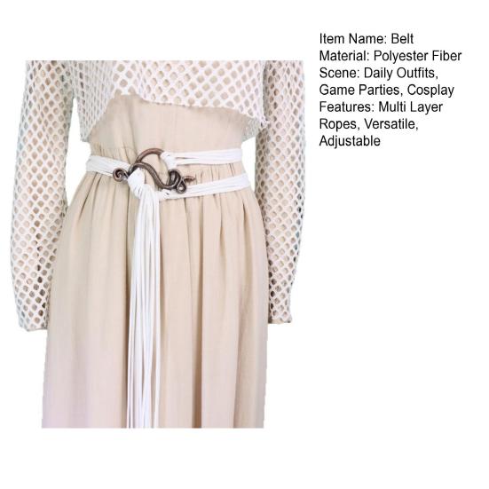 Пояс-веревка ведьмы викинга, регулируемая длина, ренессансный, на Хэллоуин, пояс на талию, фестивальный, аксессуар для ролевого костюма