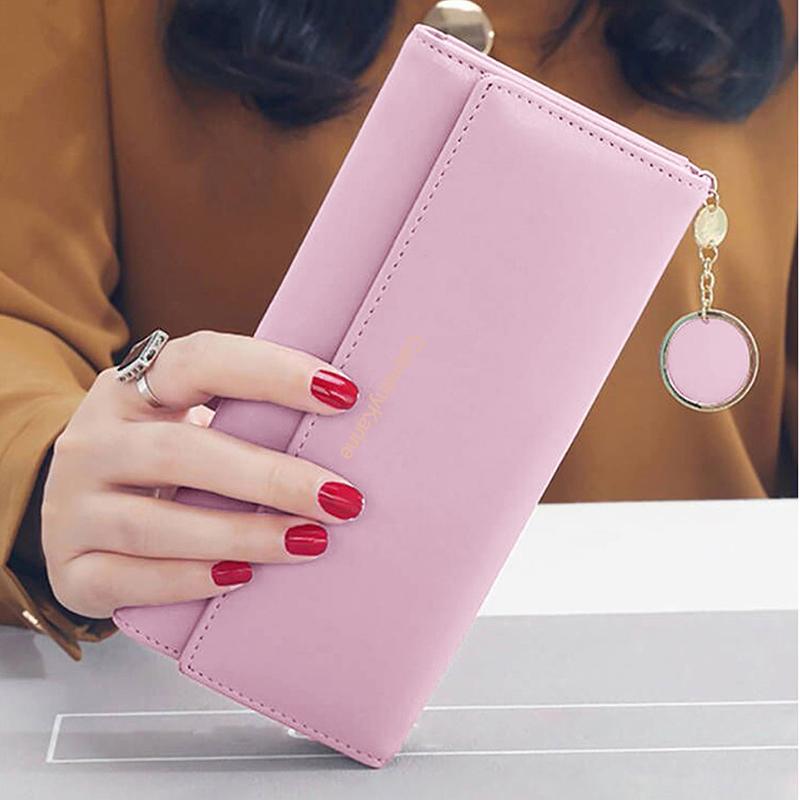 Новые модные женские кошельки, длинный стиль, многофункциональный кошелек, свежая искусственная кожа, женский клатч, держатель для карт