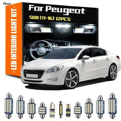 Для Peugeot 508 2011-2016 12 шт. Светодиодный внутренний светильник для чтения, лампа подсветки багажника, комплект для хэтчбека, седана, сигнальная лампа, автомобильные огни