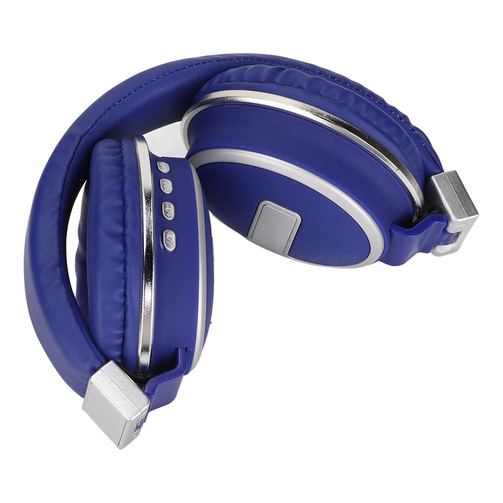 LX‑510BT Bluetooth Headset Folding Plug In Comfortable Leather Ear Cups Music Headphones for PC Phone Blue