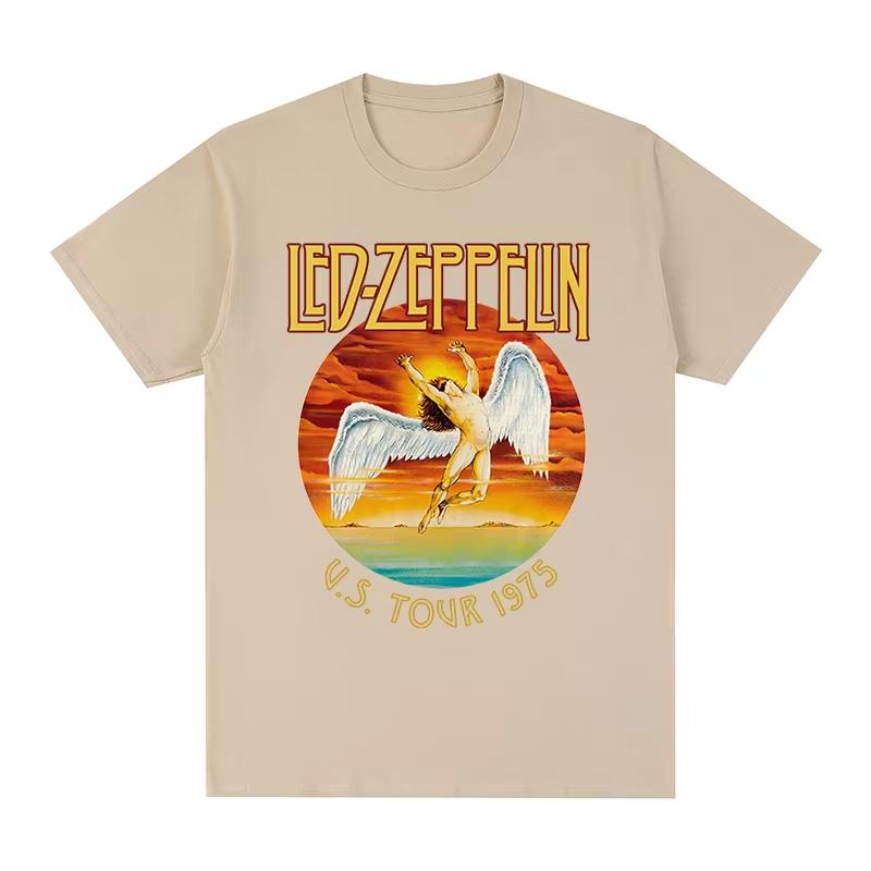Men's & Women's New Vintage LED T‑Shirt American Street Style For Rock Band Fans Women And Men T-shirt