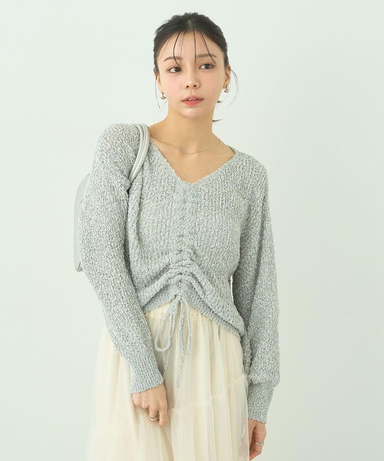 Музыкальный трикотажный пуловер на кулиске, вересково-серый [Земля и Экология], женский свитер,