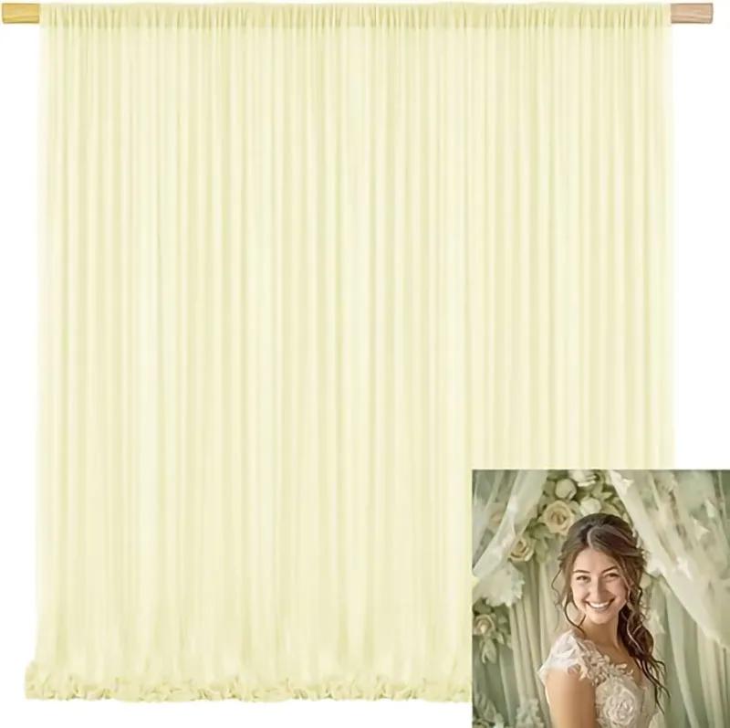 Chiffon Curtain Wedding Party Backdrop Baby Shower Drape Hotel Banquet Wrinkle Free Photo Background Wedding Curtain Decoration